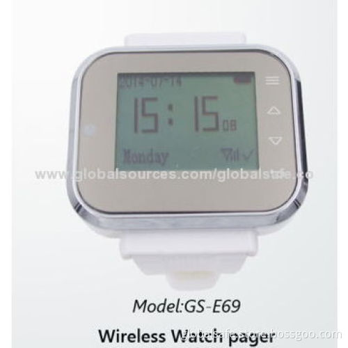 Wireless wrist watch pager for restaurant service calling